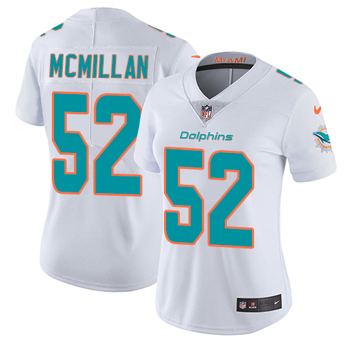 Nike Dolphins #52 Raekwon McMillan White Women's Stitched NFL Vapor Untouchable Limited Jersey - Click Image to Close